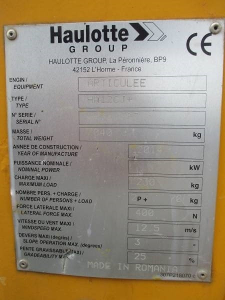 Plataforma articulada Haulotte HA 12 CJ: foto 14