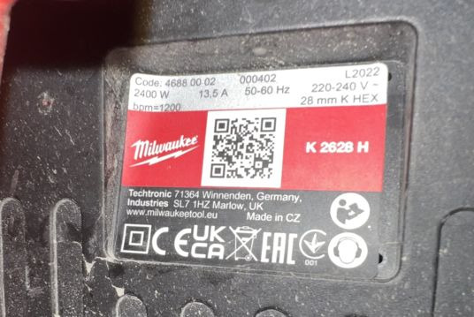 Démolisseur milwaukee K2628 - Equipo de construcción: foto 5 Démolisseur milwaukee K2628 - Equipo de construcción: foto 5