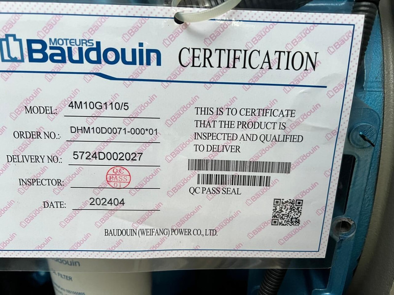 Generador industriale nuevo Baudouin SB110GFS: foto 10
