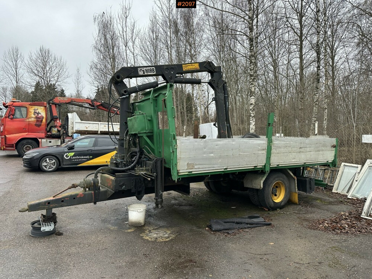 Crane Trailer, Hiab 445AW - Remolque plataforma/ Caja abierta: foto 2 Crane Trailer, Hiab 445AW - Remolque plataforma/ Caja abierta: foto 2