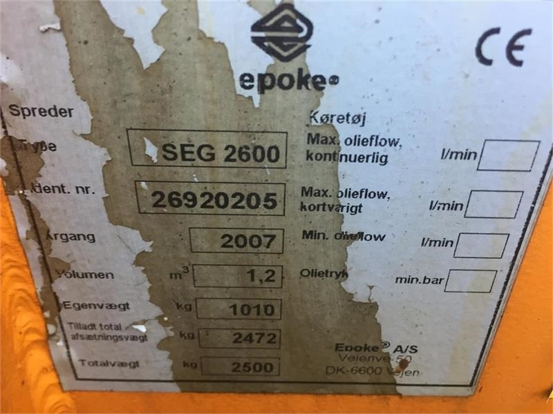 Esparcidor de sal para Vehículo municipal Epoke Capella SEG2600: foto 8