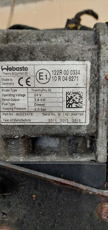 OGRZEWANIE POSTOJOWE WEBASTO TERMOPRO 50 MERCEDES ACTROS MP4 - Calefacción/ Ventilación para Camión: foto 2 OGRZEWANIE POSTOJOWE WEBASTO TERMOPRO 50 MERCEDES ACTROS MP4 - Calefacción/ Ventilación para Camión: foto 2