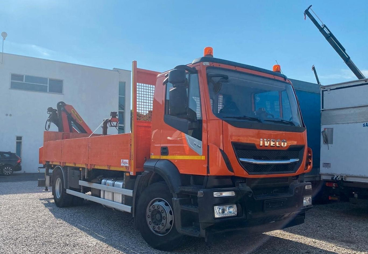 IVECO STRALIS 310 2018 CASSONE FISSO E GRU PALFING - Camión caja abierta, Camión grúa: foto 1 IVECO STRALIS 310 2018 CASSONE FISSO E GRU PALFING - Camión caja abierta, Camión grúa: foto 1
