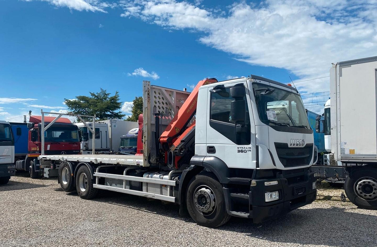 IVECO STRALIS 360 CASSONE FISSO E GRU PALFINGER - Camión caja abierta, Camión grúa: foto 1 IVECO STRALIS 360 CASSONE FISSO E GRU PALFINGER - Camión caja abierta, Camión grúa: foto 1