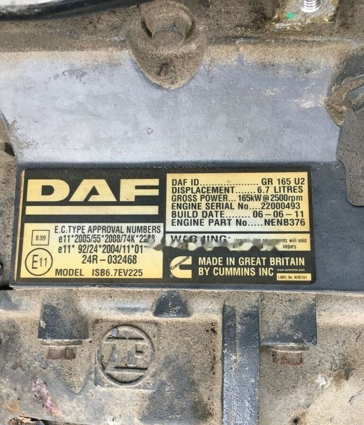 DAF GR165 U2 DAF Lf45 - Motor para Camión: foto 1 DAF GR165 U2 DAF Lf45 - Motor para Camión: foto 1