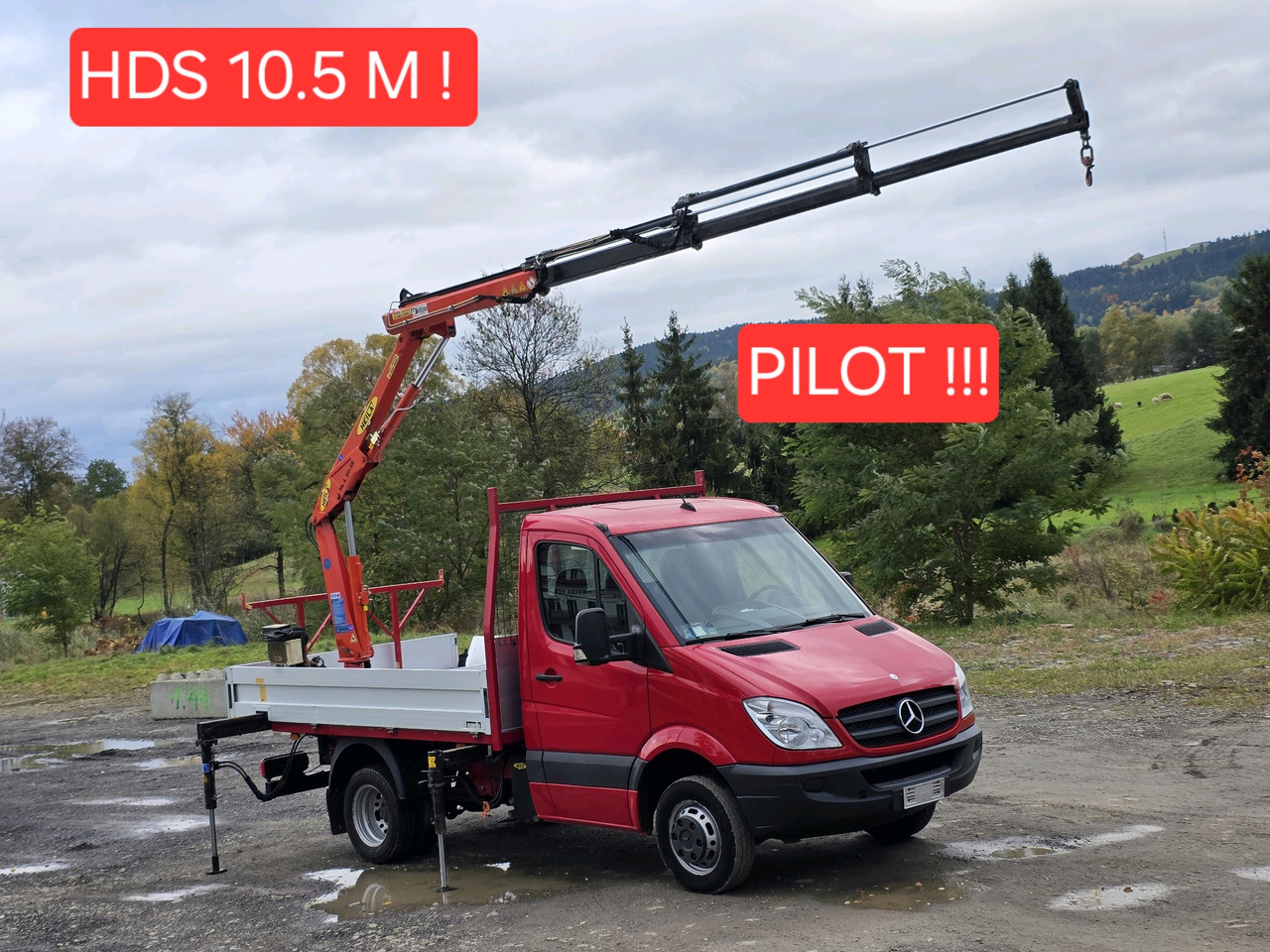 Mercedes-Benz Sprinter 418 CDI Skrzynia +HDS 10.5 M +Pilot ! 87000km ! - Furgoneta caja abierta: foto 1 Mercedes-Benz Sprinter 418 CDI Skrzynia +HDS 10.5 M +Pilot ! 87000km ! - Furgoneta caja abierta: foto 1