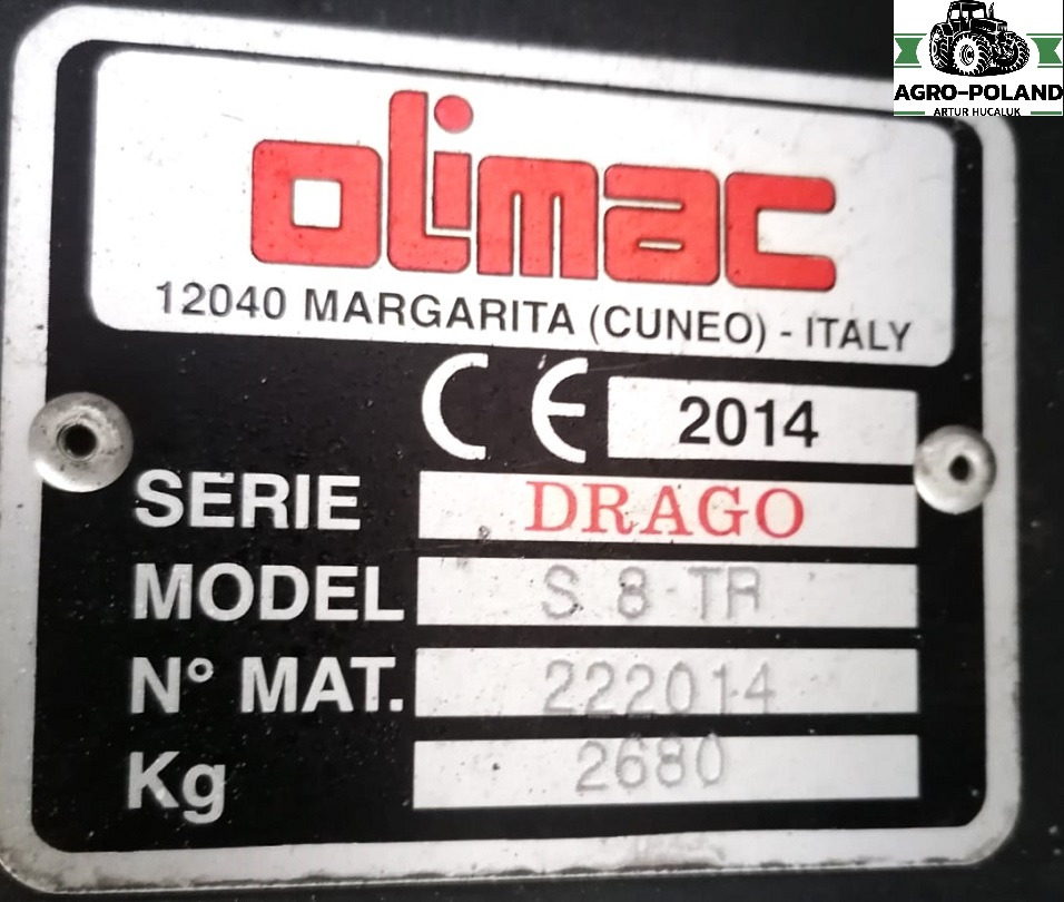 OLIMAC DRAGO S 8 TR - 8X70 - 2014 ROK - Cabezal de maíz: foto 2 OLIMAC DRAGO S 8 TR - 8X70 - 2014 ROK - Cabezal de maíz: foto 2