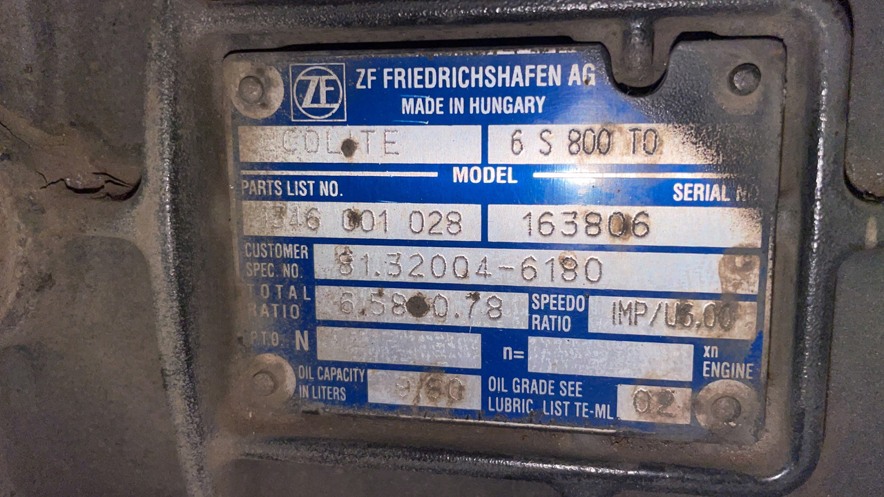 SKRZYNIA BIEGÓW MAN TGL 6S800TO 6 S 800 TO 331 TYS KM - Caja de cambios para Camión: foto 4 SKRZYNIA BIEGÓW MAN TGL 6S800TO 6 S 800 TO 331 TYS KM - Caja de cambios para Camión: foto 4
