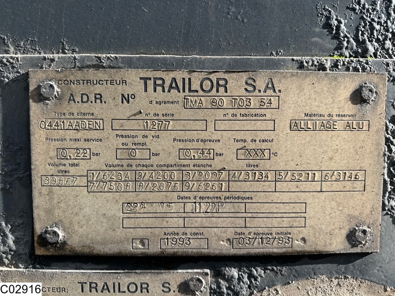 Trailor tank 39867 liter, 9 Comp - Semirremolque cisterna: foto 5 Trailor tank 39867 liter, 9 Comp - Semirremolque cisterna: foto 5