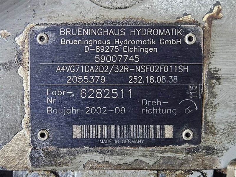 Brueninghaus Hydromatik A4VG71DA2D2/32R-Drive pump/Fahrpumpe - Hidráulica para Maquinaria de construcción: foto 4 Brueninghaus Hydromatik A4VG71DA2D2/32R-Drive pump/Fahrpumpe - Hidráulica para Maquinaria de construcción: foto 4