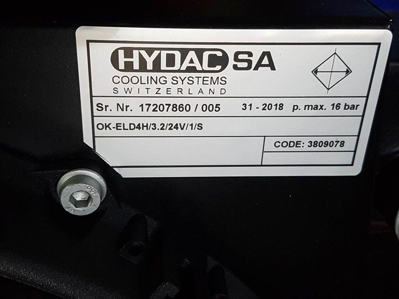 Hydac OK-ELD4H/3.2/24V/1/S-3809078-Oil cooler/Ölkü - Hidráulica para Maquinaria de construcción: foto 5 Hydac OK-ELD4H/3.2/24V/1/S-3809078-Oil cooler/Ölkü - Hidráulica para Maquinaria de construcción: foto 5
