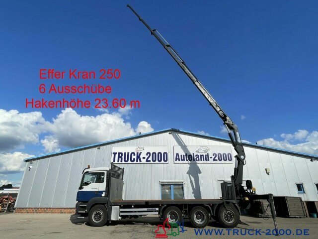 MAN TGS 35.400 8x4 Effer 250 6S Höhe 23,5m NL:16,3T - Camión caja abierta, Camión grúa: foto 1 MAN TGS 35.400 8x4 Effer 250 6S Höhe 23,5m NL:16,3T - Camión caja abierta, Camión grúa: foto 1