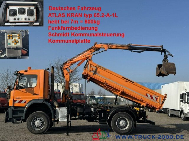 Mercedes-Benz Axor 1829 4x4 Atlas 7m=800kg FB Winterdienst - Camión volquete, Camión grúa: foto 1 Mercedes-Benz Axor 1829 4x4 Atlas 7m=800kg FB Winterdienst - Camión volquete, Camión grúa: foto 1