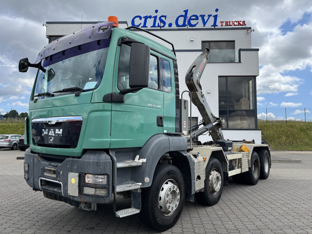 MAN TGS 35.480 8x4 Abrollkipper Hiab Multilift AHK - Camión multibasculante: foto 1 MAN TGS 35.480 8x4 Abrollkipper Hiab Multilift AHK - Camión multibasculante: foto 1