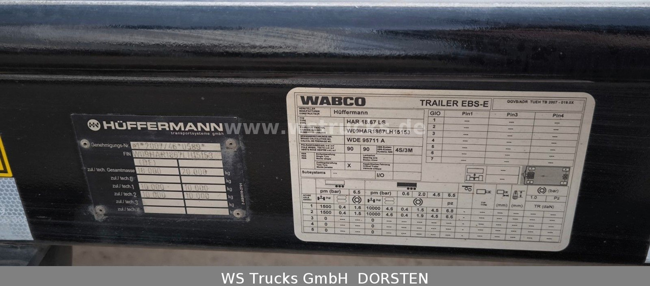 Remolque multilift/ Portacontenedores de cadenas Hüffermann HAR 20.67 Abrollanhänger Doppelbereifung: foto 11