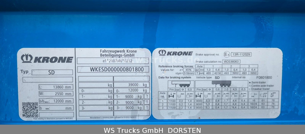 Krone SD 27 Planauflieger mit Edscha | ABS, EBS, XL - Semirremolque lona: foto 3 Krone SD 27 Planauflieger mit Edscha | ABS, EBS, XL - Semirremolque lona: foto 3