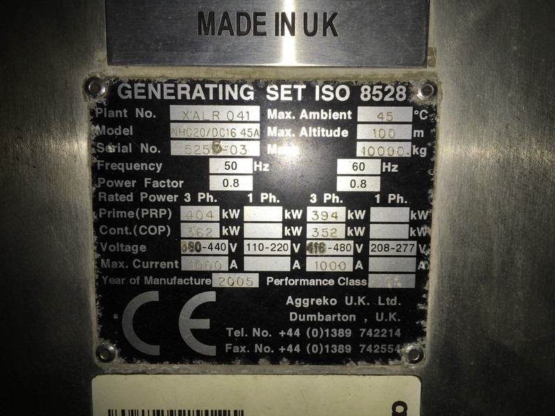 Scania DC16.43A GENERATOR 344KVA USED - Generador industriale: foto 2 Scania DC16.43A GENERATOR 344KVA USED - Generador industriale: foto 2