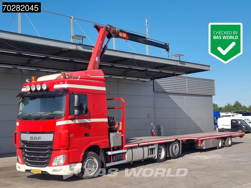 DAF XF 440 6X2 NL-Truck Transporter HMF 900-K2 Kran Winch Lift-Lenkachse Euro 6 - Camión, Camión grúa: foto 1 DAF XF 440 6X2 NL-Truck Transporter HMF 900-K2 Kran Winch Lift-Lenkachse Euro 6 - Camión, Camión grúa: foto 1