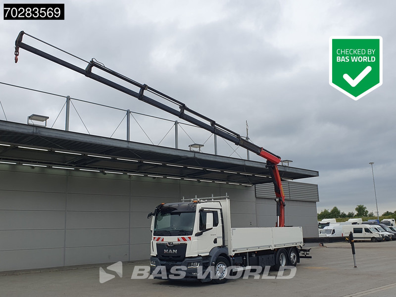 MAN TGS 26.470 6X2 Palfinger PK22002-EH Kran Crane Liftachse Navi Euro 6 - Camión caja abierta, Camión grúa: foto 1 MAN TGS 26.470 6X2 Palfinger PK22002-EH Kran Crane Liftachse Navi Euro 6 - Camión caja abierta, Camión grúa: foto 1