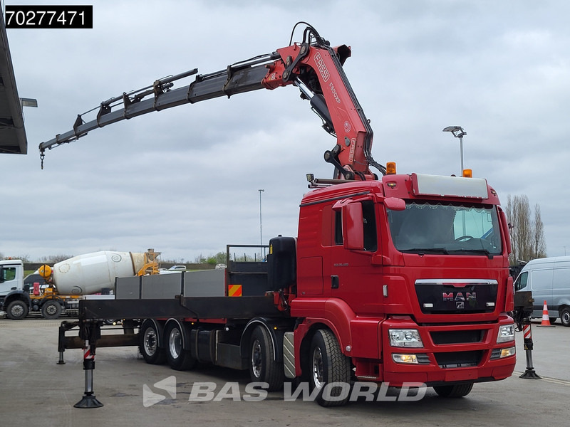 Camión caja abierta, Camión grúa MAN TGS 35.480 8X4 Fassi F800BXP.28 Kran Crane Hydrodrive Lift-Lenkachse Euro 4: foto 6