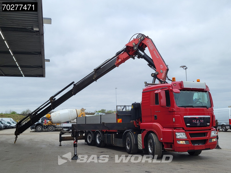 Camión caja abierta, Camión grúa MAN TGS 35.480 8X4 Fassi F800BXP.28 Kran Crane Hydrodrive Lift-Lenkachse Euro 4: foto 8