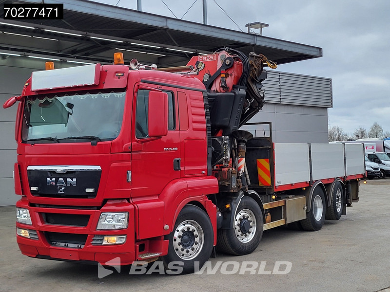 Camión caja abierta, Camión grúa MAN TGS 35.480 8X4 Fassi F800BXP.28 Kran Crane Hydrodrive Lift-Lenkachse Euro 4: foto 19