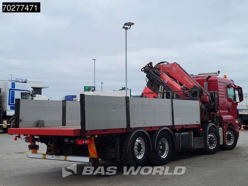 Camión caja abierta, Camión grúa MAN TGS 35.480 8X4 Fassi F800BXP.28 Kran Crane Hydrodrive Lift-Lenkachse Euro 4: foto 10
