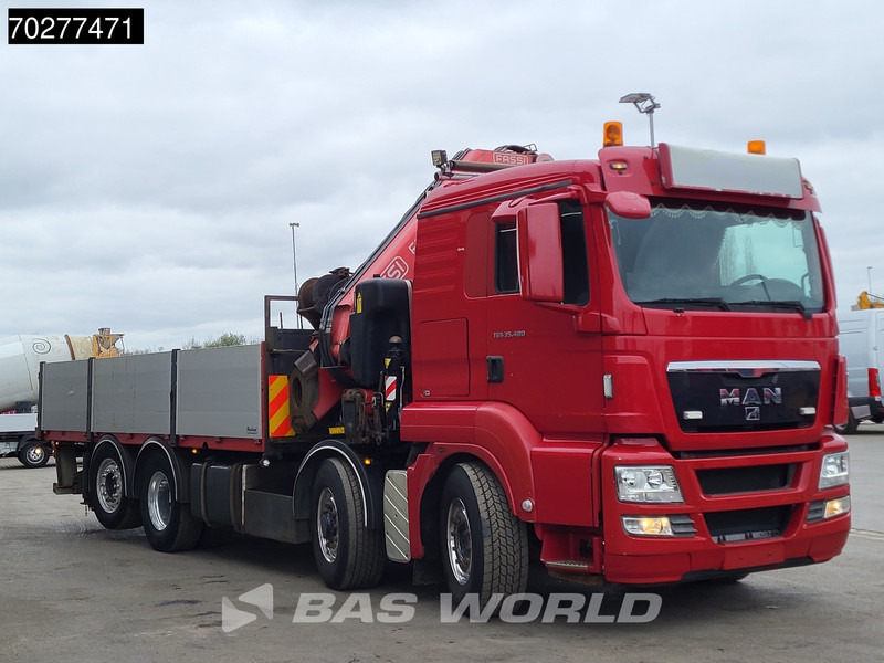 Camión caja abierta, Camión grúa MAN TGS 35.480 8X4 Fassi F800BXP.28 Kran Crane Hydrodrive Lift-Lenkachse Euro 4: foto 13