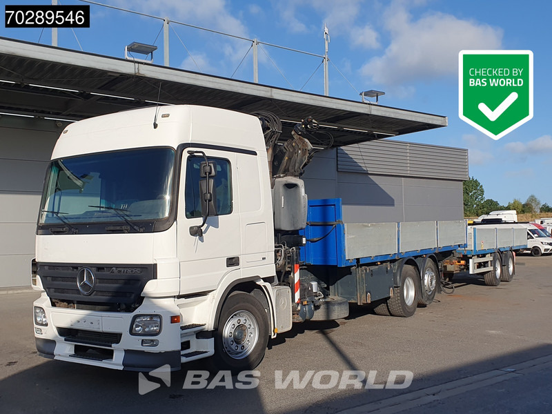 Mercedes-Benz Actros 2532 6X2 Truck + Trailer Fassi F330D3 Crane Kran 3-Pedals Euro 3 - Camión caja abierta, Camión grúa: foto 1 Mercedes-Benz Actros 2532 6X2 Truck + Trailer Fassi F330D3 Crane Kran 3-Pedals Euro 3 - Camión caja abierta, Camión grúa: foto 1