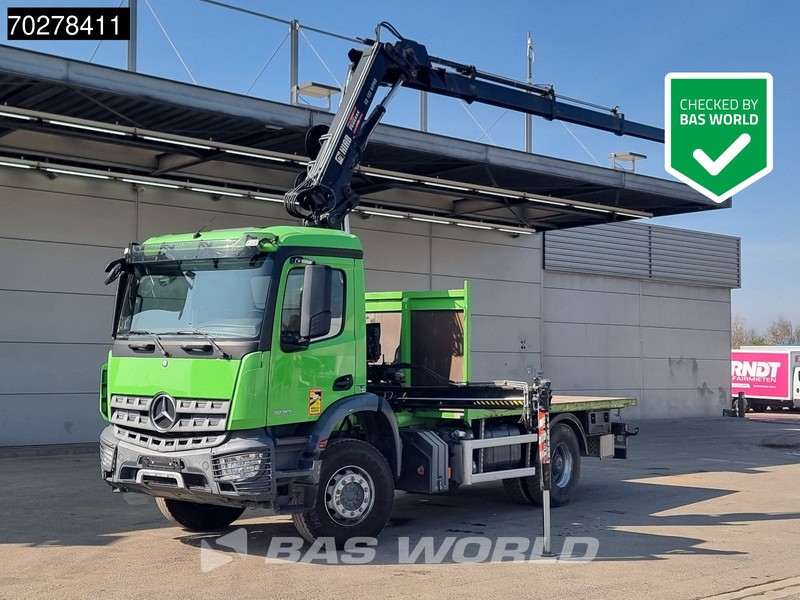 Mercedes-Benz Arocs 1830 4X2 Hiab 122 ES-3 HIPRO Kran Crane Big-Axle Euro 6 - Camión caja abierta, Camión grúa: foto 1 Mercedes-Benz Arocs 1830 4X2 Hiab 122 ES-3 HIPRO Kran Crane Big-Axle Euro 6 - Camión caja abierta, Camión grúa: foto 1