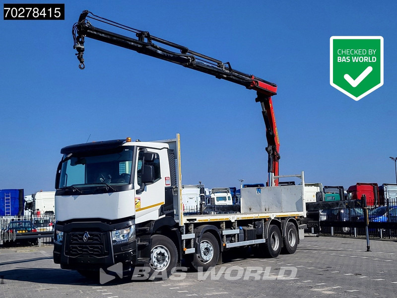 Renault C 430 8X4 Palfinger 22002 EH kran Crane Big-Axle steel suspension Euro 6 - Camión caja abierta, Camión grúa: foto 1 Renault C 430 8X4 Palfinger 22002 EH kran Crane Big-Axle steel suspension Euro 6 - Camión caja abierta, Camión grúa: foto 1