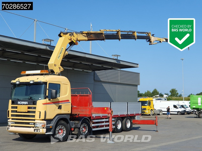 Scania 124G 470 8X4 Palfinger PK45000 C4 Crane Kran Fly-Jib Manual Steering Axle Euro 3 - Camión caja abierta, Camión grúa: foto 1 Scania 124G 470 8X4 Palfinger PK45000 C4 Crane Kran Fly-Jib Manual Steering Axle Euro 3 - Camión caja abierta, Camión grúa: foto 1