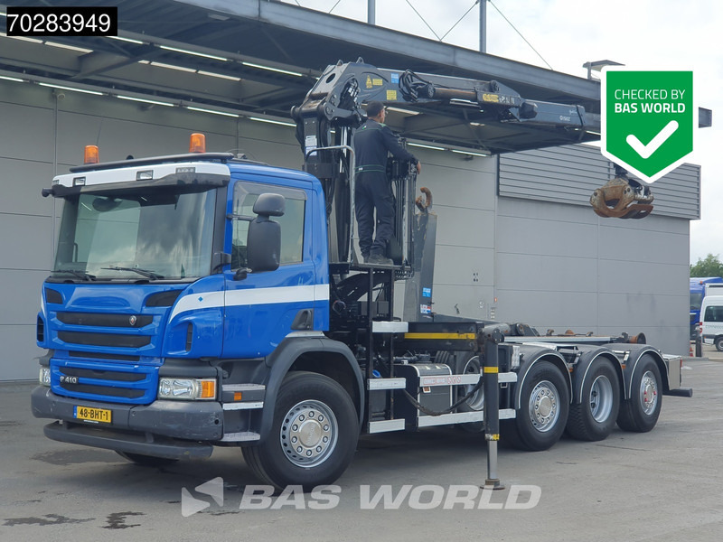 Scania P410 8X2 NL-Truck Palfinger Q150Z Crane 30T VDL hooklift Lift-Lenkachse Euro 6 - Camión multibasculante, Camión grúa: foto 1 Scania P410 8X2 NL-Truck Palfinger Q150Z Crane 30T VDL hooklift Lift-Lenkachse Euro 6 - Camión multibasculante, Camión grúa: foto 1