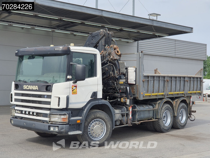 Camión volquete, Camión grúa Scania P94 6X4 Hiab 330-4 Kran Crane 9m3 tipper Manual Steelsuspension Euro 3: foto 10