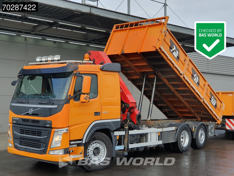 Volvo FM 420 6X2 HMF 2120 K 4 Crane Lift+lenkasche Euro 6 - Camión volquete, Camión grúa: foto 1 Volvo FM 420 6X2 HMF 2120 K 4 Crane Lift+lenkasche Euro 6 - Camión volquete, Camión grúa: foto 1