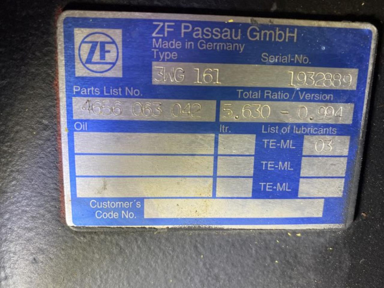 ZF 3WG161 - Transmisión para Equipo de manutención: foto 3 ZF 3WG161 - Transmisión para Equipo de manutención: foto 3