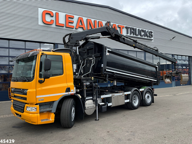 DAF FAN 75 CF 360 Hiab 12 Tonmeter laadkraan + Kipper 15m³ Just 177.993 km! - Camión volquete, Camión grúa: foto 1 DAF FAN 75 CF 360 Hiab 12 Tonmeter laadkraan + Kipper 15m³ Just 177.993 km! - Camión volquete, Camión grúa: foto 1