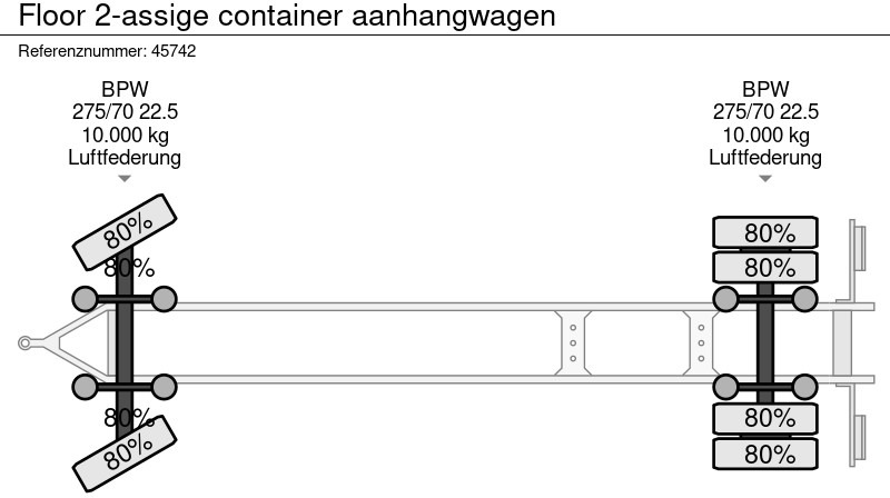 Remolque portacontenedore/ Intercambiable Floor 2-assige container aanhangwagen: foto 10