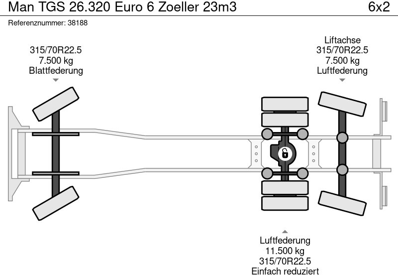 Camión de basura MAN TGS 26.320 Euro 6 Zoeller 23m3: foto 14
