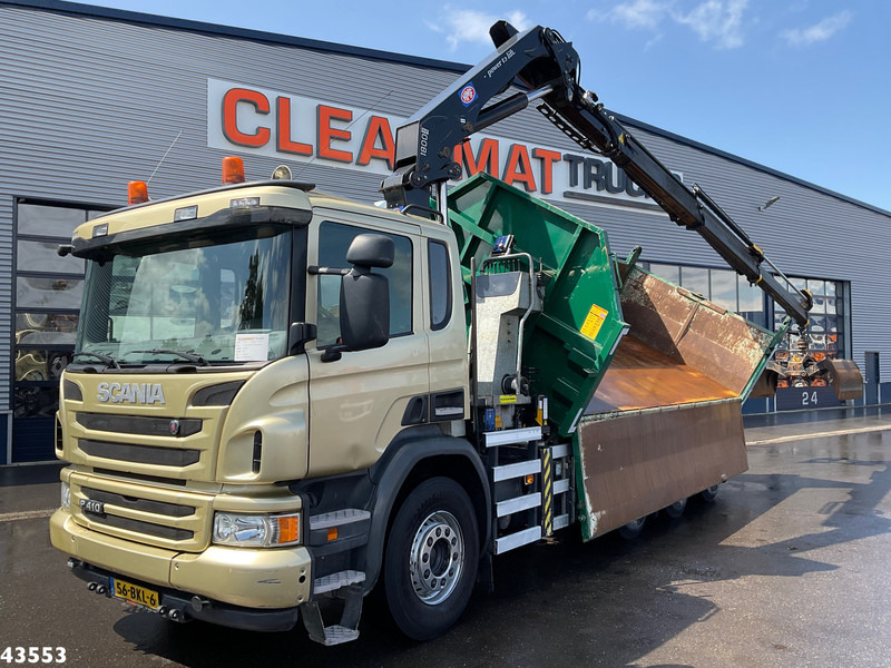 Camión volquete, Camión grúa Scania P 410 8x4 Euro 6 HMF 18 Tonmeter laadkraan: foto 8