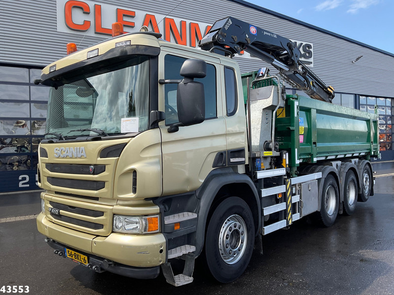 Camión volquete, Camión grúa Scania P 410 8x4 Euro 6 HMF 18 Tonmeter laadkraan: foto 7