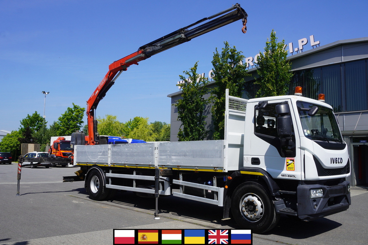 IVECO EUROCARGO 190-280L / FASSI F135A / 8 M / Lift cap. 5580 kg - Camión caja abierta, Camión grúa: foto 1 IVECO EUROCARGO 190-280L / FASSI F135A / 8 M / Lift cap. 5580 kg - Camión caja abierta, Camión grúa: foto 1