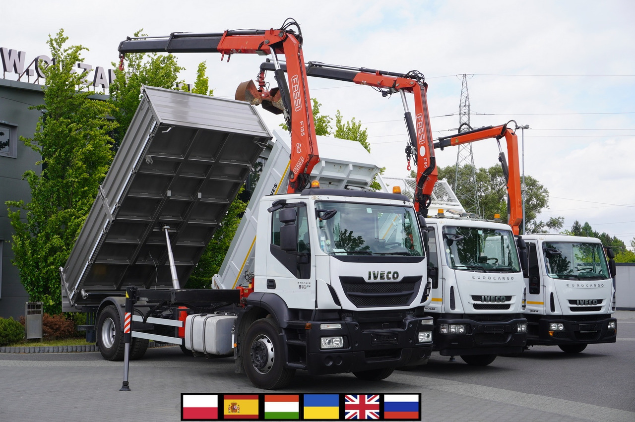 IVECO Stralis 310 E6 / NEW 3-sided tipper / Fassi F135 crane with remote control - Camión grúa: foto 1 IVECO Stralis 310 E6 / NEW 3-sided tipper / Fassi F135 crane with remote control - Camión grúa: foto 1