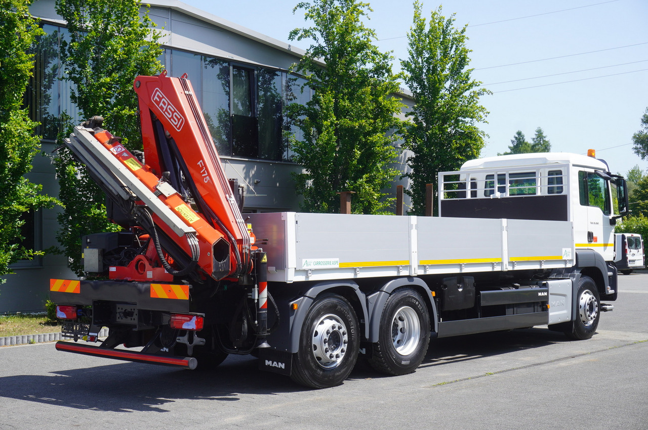 MAN TGS 26.360 Flatbed / Fassi F175 7.7 T / steered 3rd axle - Camión caja abierta, Camión grúa: foto 5 MAN TGS 26.360 Flatbed / Fassi F175 7.7 T / steered 3rd axle - Camión caja abierta, Camión grúa: foto 5