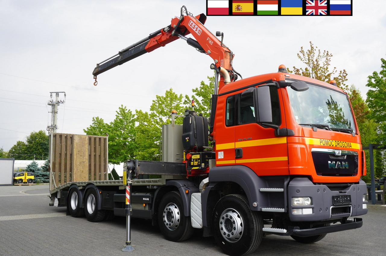 MAN TGS 35.360 E5 8x2 / FASSI F165 / 5.4 T cap. / 8.25 m reach - Camión portavehículos, Camión grúa: foto 1 MAN TGS 35.360 E5 8x2 / FASSI F165 / 5.4 T cap. / 8.25 m reach - Camión portavehículos, Camión grúa: foto 1