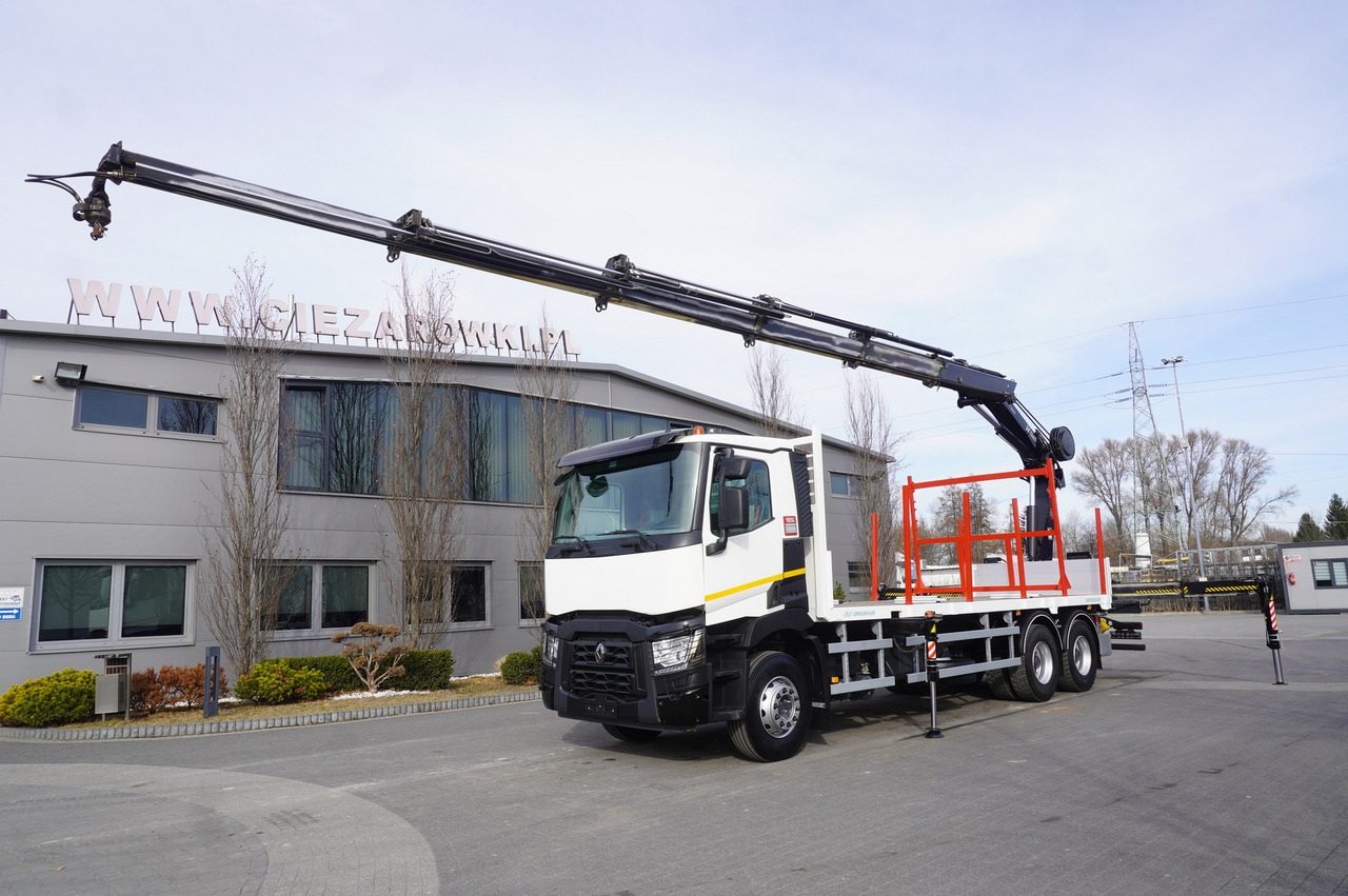 RENAULT C430 / HIAB 244 EP-5 HIDUO crane 8400 kg 15 m / Platform with stanchions - Camión grúa: foto 2 RENAULT C430 / HIAB 244 EP-5 HIDUO crane 8400 kg 15 m / Platform with stanchions - Camión grúa: foto 2