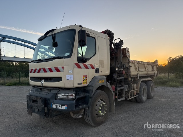 2006 Renault Kerax 2006 HMF on 6x4 Camion Bi-Benne ... Dump Truck with Crane - Camión volquete, Camión grúa: foto 2 2006 Renault Kerax 2006 HMF on 6x4 Camion Bi-Benne ... Dump Truck with Crane - Camión volquete, Camión grúa: foto 2
