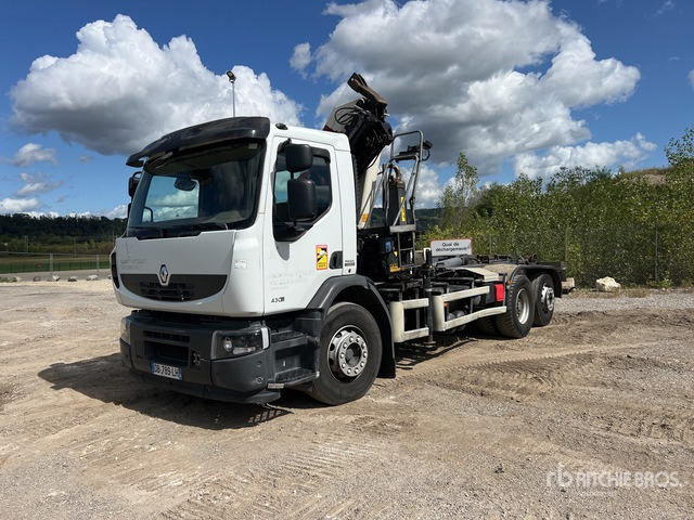 2013 Renault Premium Lander 430DXi 6x2 Camion Ampliroll Avec Grue ... Roll-Off Truck - Camión multibasculante: foto 2 2013 Renault Premium Lander 430DXi 6x2 Camion Ampliroll Avec Grue ... Roll-Off Truck - Camión multibasculante: foto 2