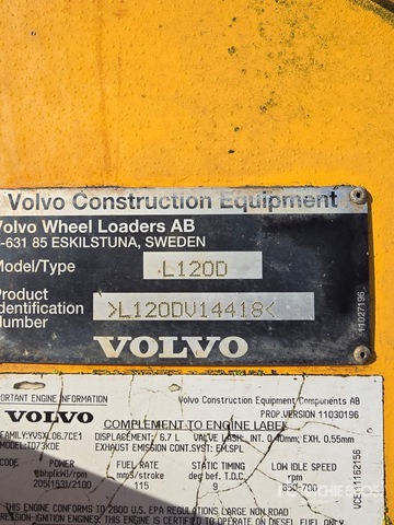 2000 Volvo L120D Wheel Loader - Cargadora de ruedas: foto 1 2000 Volvo L120D Wheel Loader - Cargadora de ruedas: foto 1