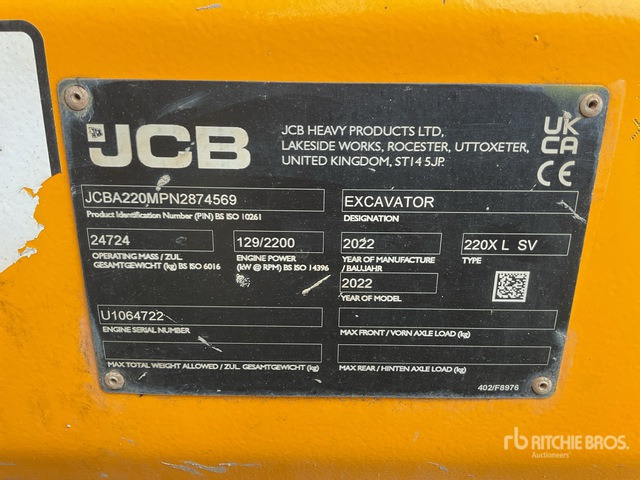 2022 JCB 220X LSV Tracked Excavator - Excavadora de cadenas: foto 1 2022 JCB 220X LSV Tracked Excavator - Excavadora de cadenas: foto 1